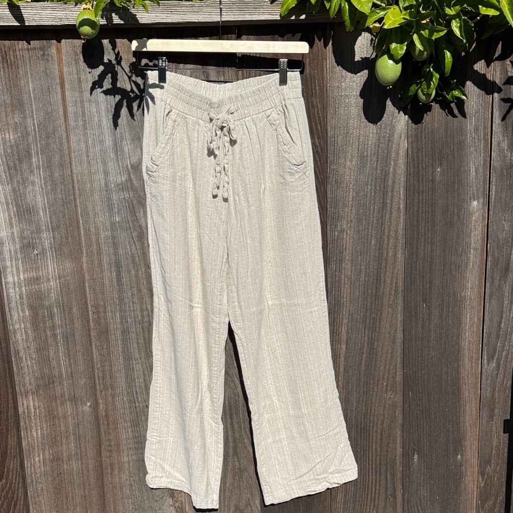 Women's Cream Drawstring Pants